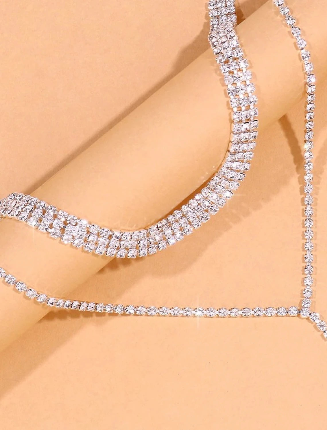 Jewelry Clear Rhinestones Women's Fashion Modern Geometrical Wedding Geometric Necklace For Wedding Engagement