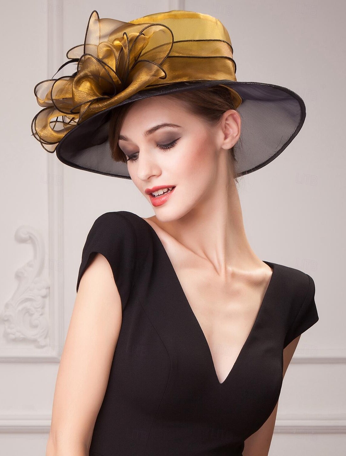 Fascinators Hats Organza Ice Silk Floppy Hat Sun Hat Wedding Tea Party Elegant Wedding With Feather Floral Headpiece Headwear