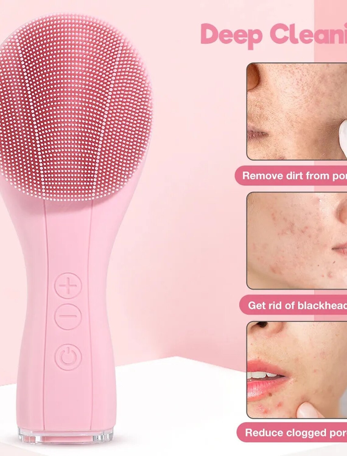 X2 Silicone Electric Cleansing Brush 6 Modes Facial Massager Deep Cleansing Pore Skin Care Tool Vibrating Cleansing Brush