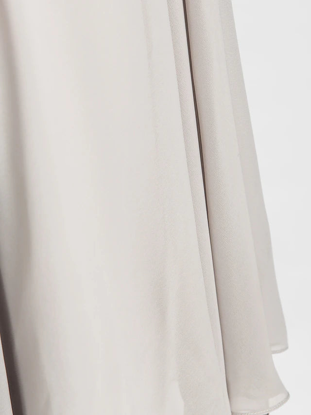 A-Line Mother of the Bride Dress Floral High Low V Neck Asymmetrical Chiffon Lace Short Sleeve with Pleats Flower