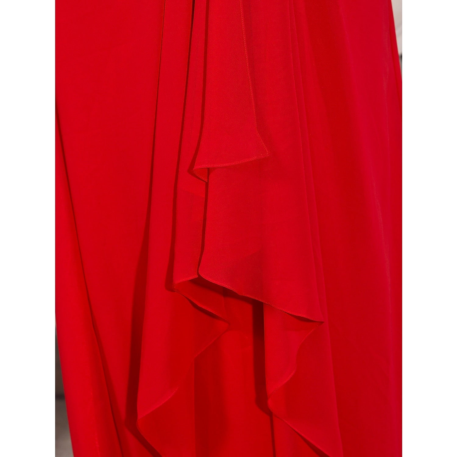 A-Line Celebrity Style Dress Wedding Guest Formal Evening Floor Length Sleeveless Plunging Neck Chiffon with Beading