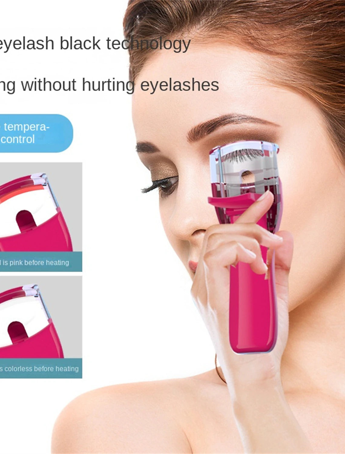 Electric Eyelash Curler Heated Eyelash Curler Mini Rechargeable Hot Eyelash Curler JM02-Eyelash Curler Girls' Makeup Tool