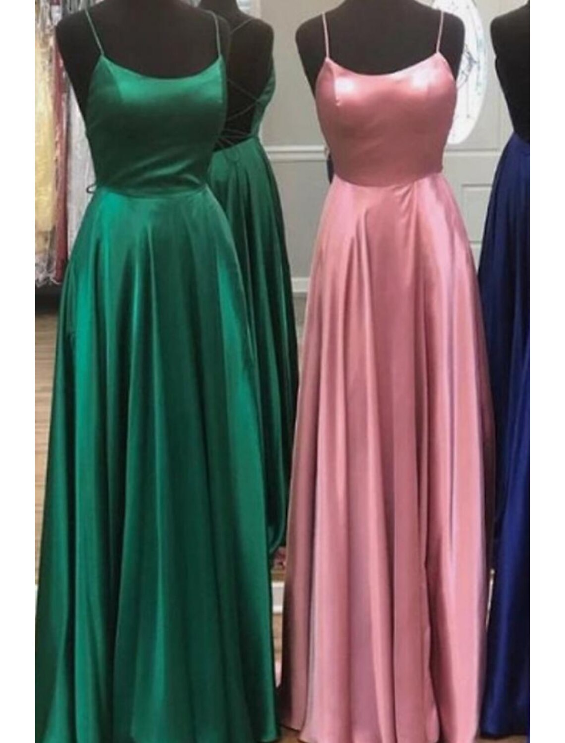 A-Line Evening Gown Empire Dress Formal Court Train Sleeveless Spaghetti Strap Charmeuse Backless with Slit