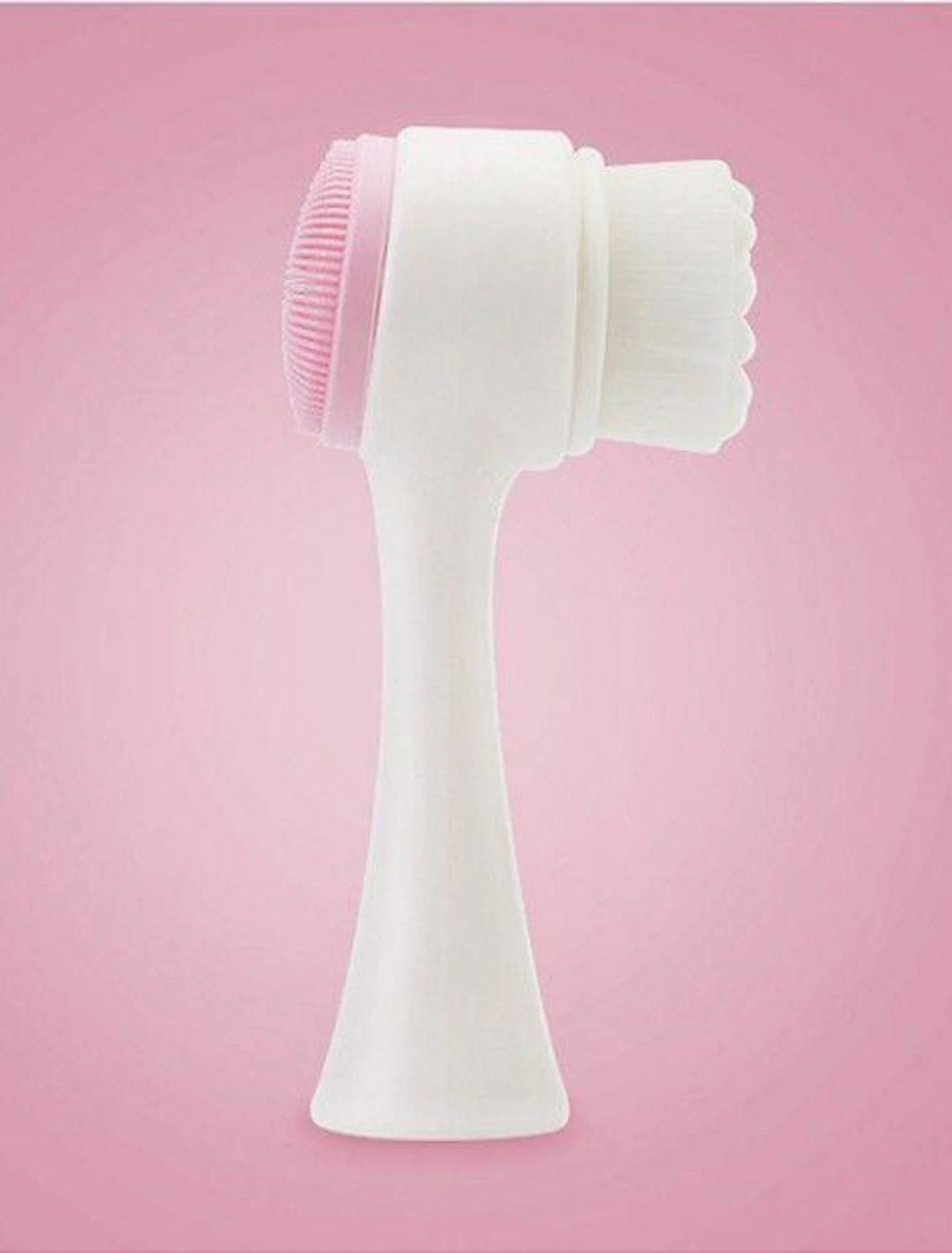 2 in 1Manual Face Brush Double Side Use 3D Stand Portable Facial Cleaning Brush Scrubber Silicone Dual Waterproof Face Wash Brush for Deep Pore Exfoliation Makeup Massaging