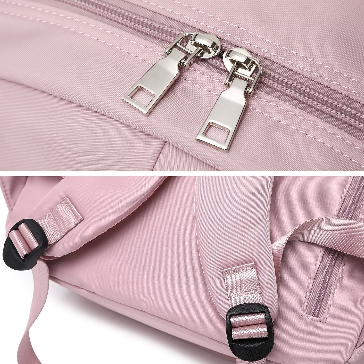 Men's Women's School Bag Bookbag Commuter Backpack School Traveling Solid Color Oxford Cloth Adjustable Large Capacity Waterproof Buttons Zipper Black Pink Purple