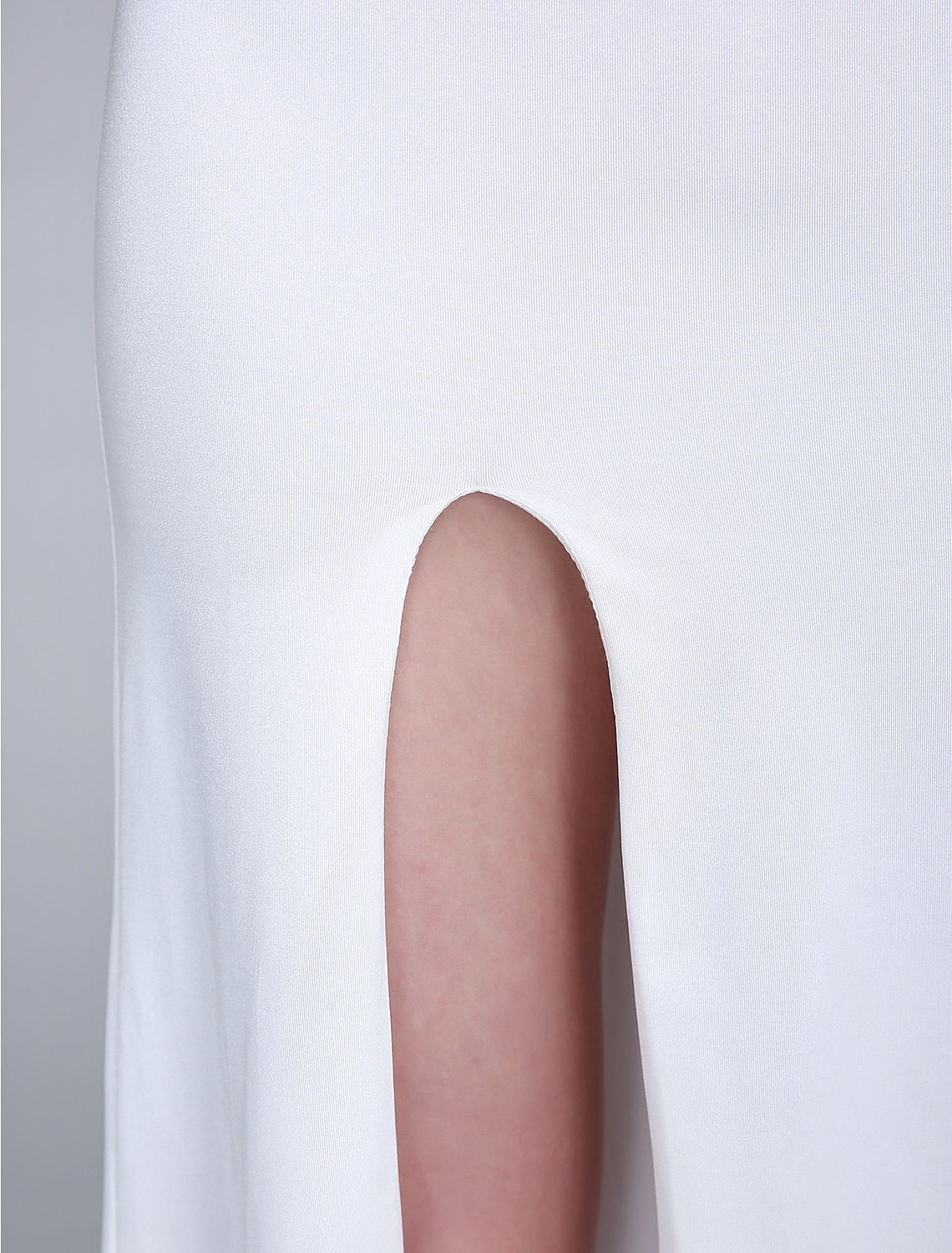 Etuikleid/Säulenkleid für die Brautjungfer, U-Boot-Ausschnitt, ärmellos, offener Rücken, knöchellang, Chiffon/Jersey mit Schlitz vorne