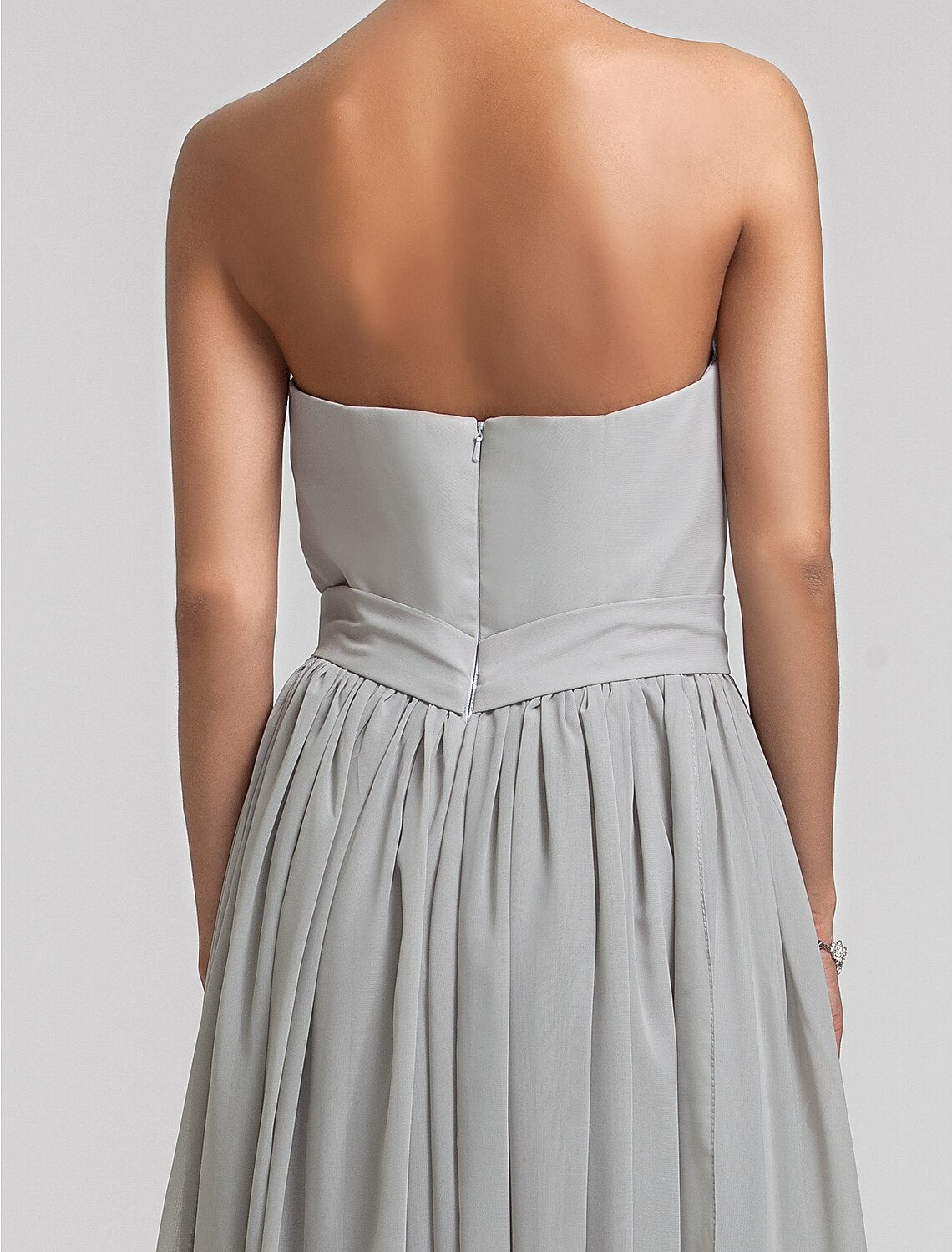 Etui-/Säulen-Brautjungfernkleid mit herzförmigem Ausschnitt und bodenlanger Chiffon-Linie mit Drapierung/seitlicher Drapierung/Quaste