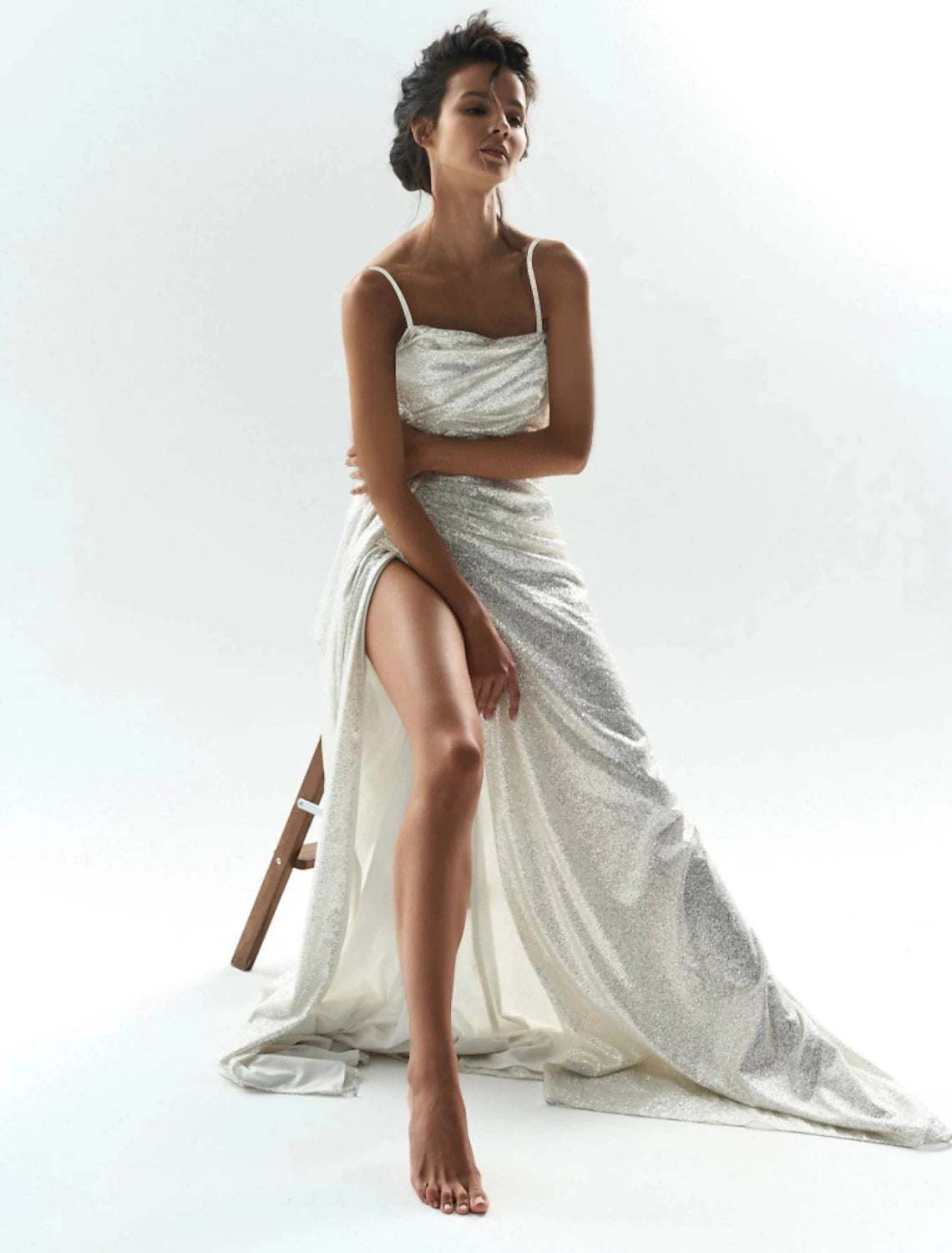 Mermaid / Trumpet Prom Dresses Glittering Dress Wedding Party Floor Length Sleeveless Scoop Neck Fall Wedding Reception Tulle with Ruched