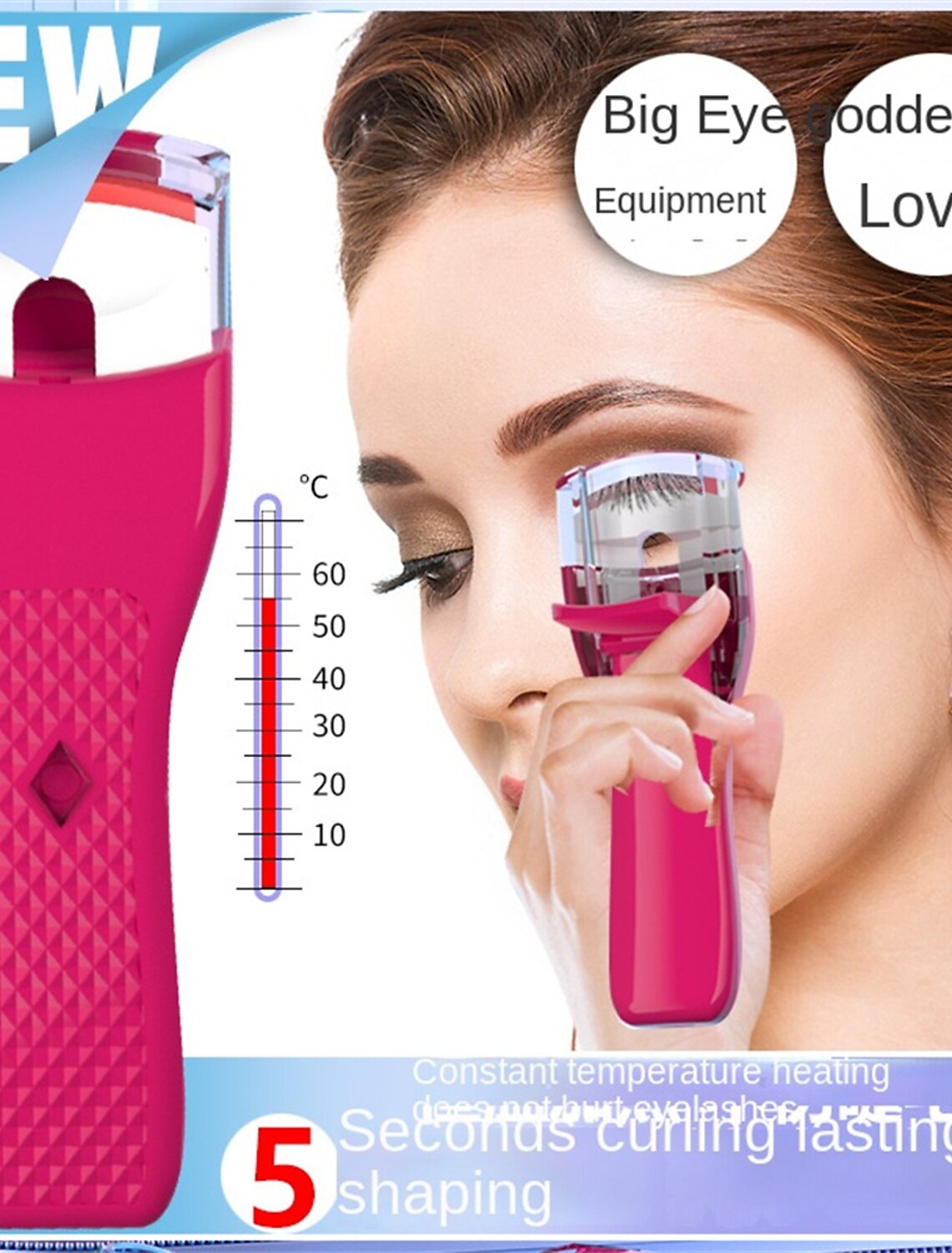 Electric Eyelash Curler Heated Eyelash Curler Mini Rechargeable Hot Eyelash Curler JM02-Eyelash Curler Girls' Makeup Tool