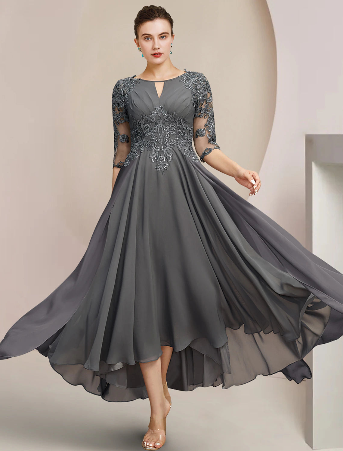 A-Line Mother of the Bride Dress Formal Wedding Guest Elegant High Low – BL  Dress