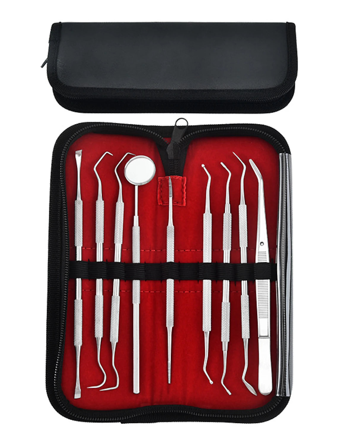 9 Pcs Set Stainless Steel Dental Cleaning Tools Oral Care Tools Dental Calculus Cleaning Dental Stains Tartar Care Tools