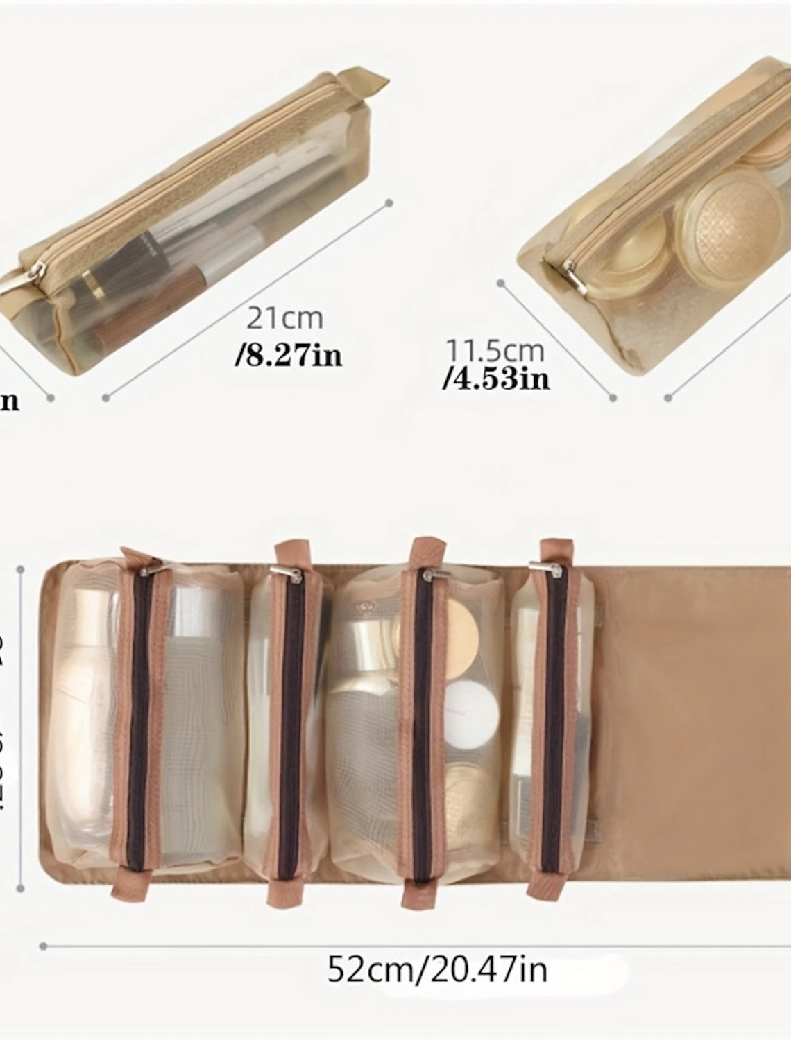 Travel Cosmetic Bag Foldable Makeup Organzier Portable Versatile Toiletry Wash Bag