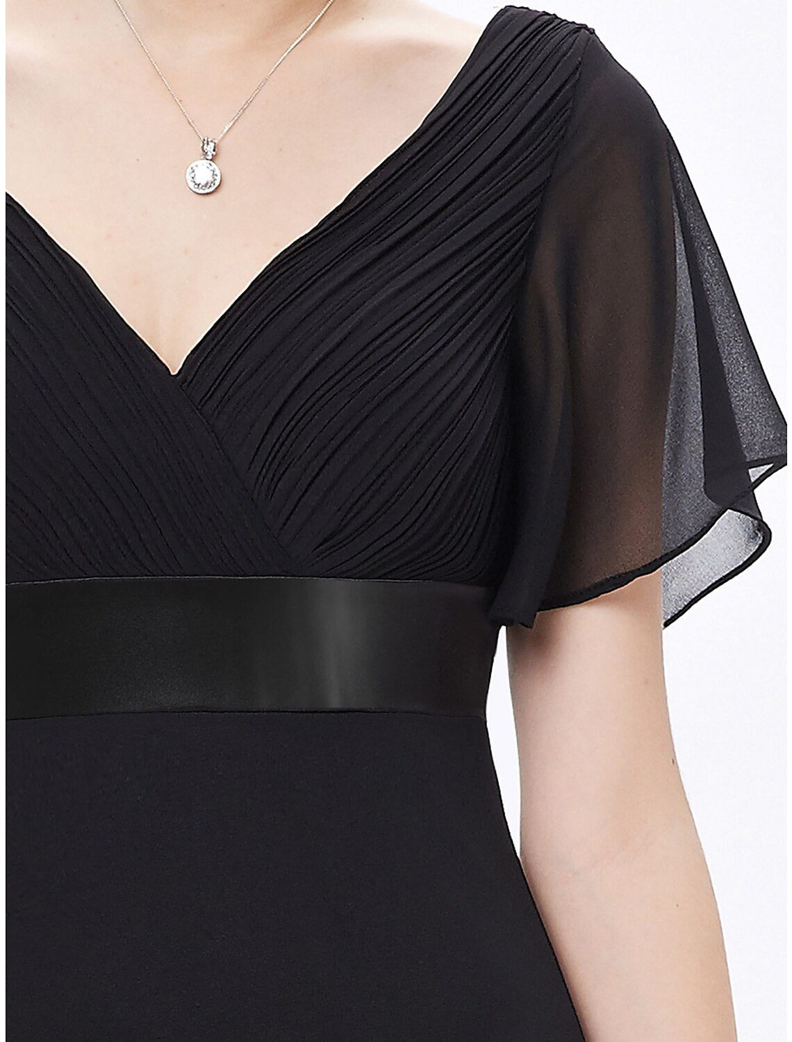 A-Line Mother of the Bride Dress Plus Size Elegant V Neck Floor Length Chiffon Short Sleeve with Sash / Ribbon Ruching