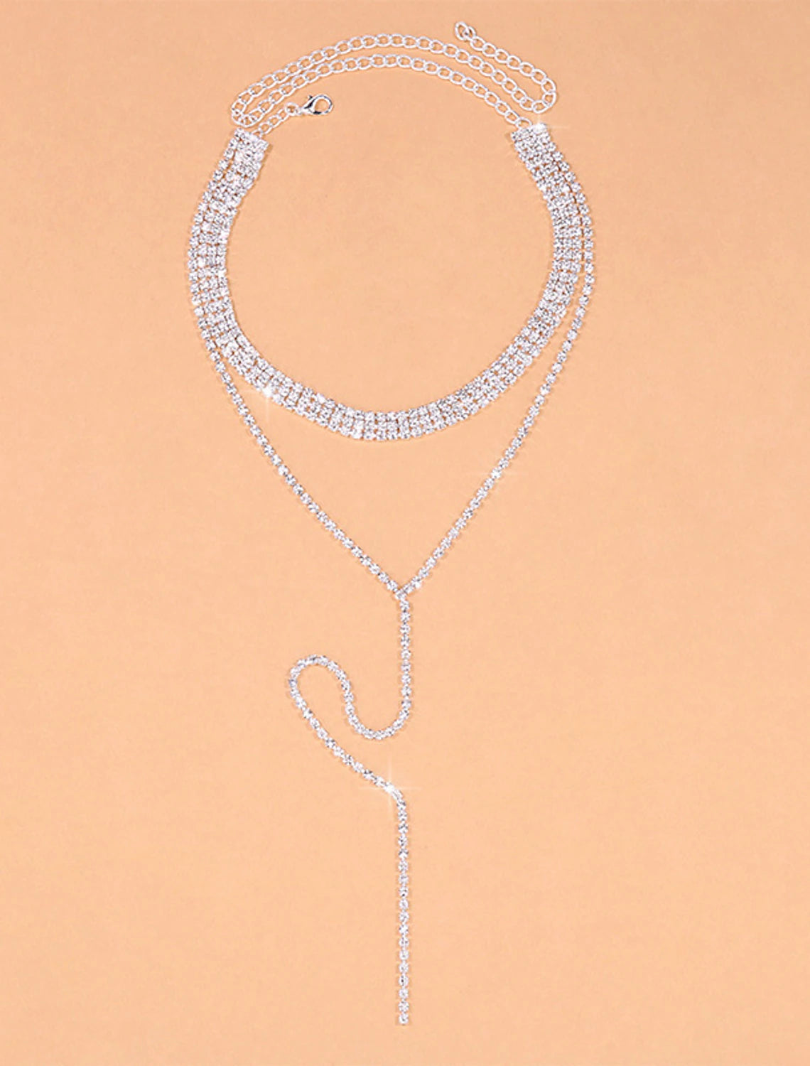 Jewelry Clear Rhinestones Women's Fashion Modern Geometrical Wedding Geometric Necklace For Wedding Engagement