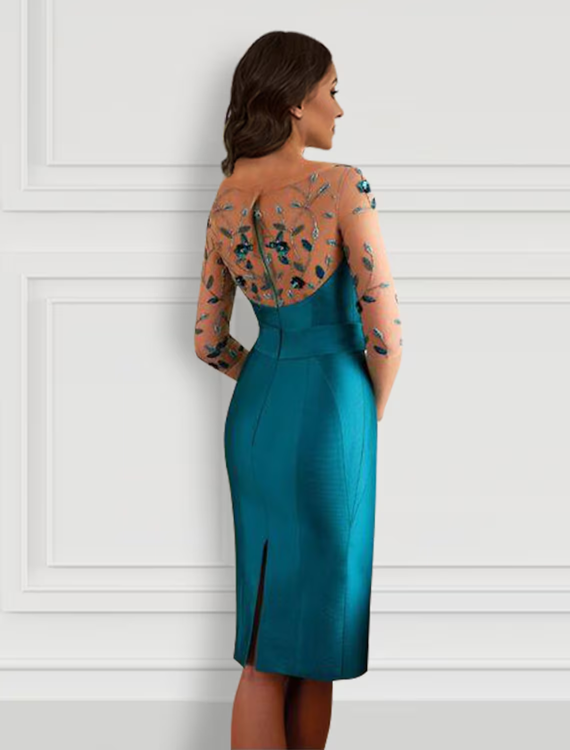 Sheath / Column Cocktail Dresses Open Back Dress Formal Knee Length Ha BL Dress Sheath / Column Cocktail Dresses Open Back Dress Formal Knee Length Ha BL Dress