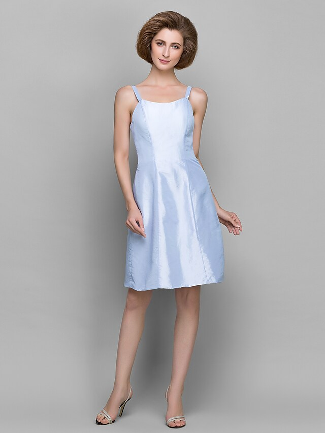 Mother of the Bride Dress Convertible Dress Bateau Neck Knee Length Lace Taffeta  Length Sleeve with Lace