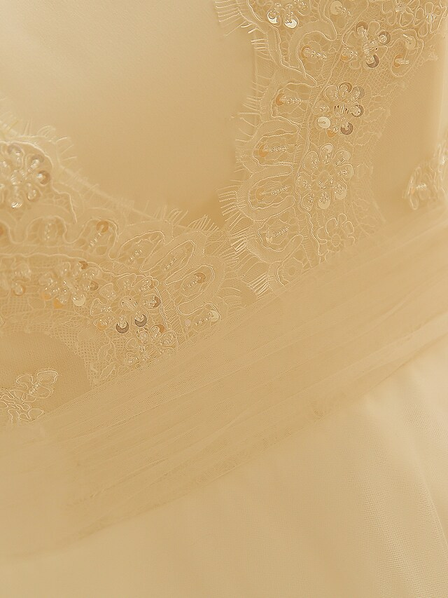 A-Line Wedding Dresses Jewel Neck Court Train Lace Long Sleeve Country Illusion Sleeve