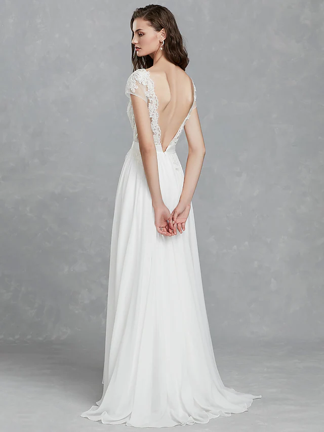 Wedding Dresses Bateau Neck  Satin Long Sleeve Mordern Backless with Buttons
