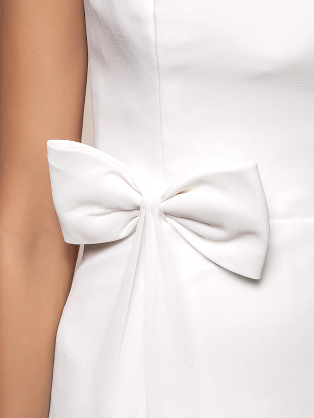 Wedding Dresses Bateau Neck Floor Length Chiffon Sleeveless