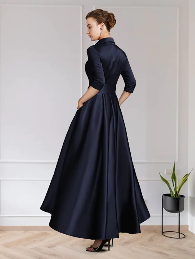 Chiffon lace A-Line dress for Mother of the Bride, featuring elegant pleats.