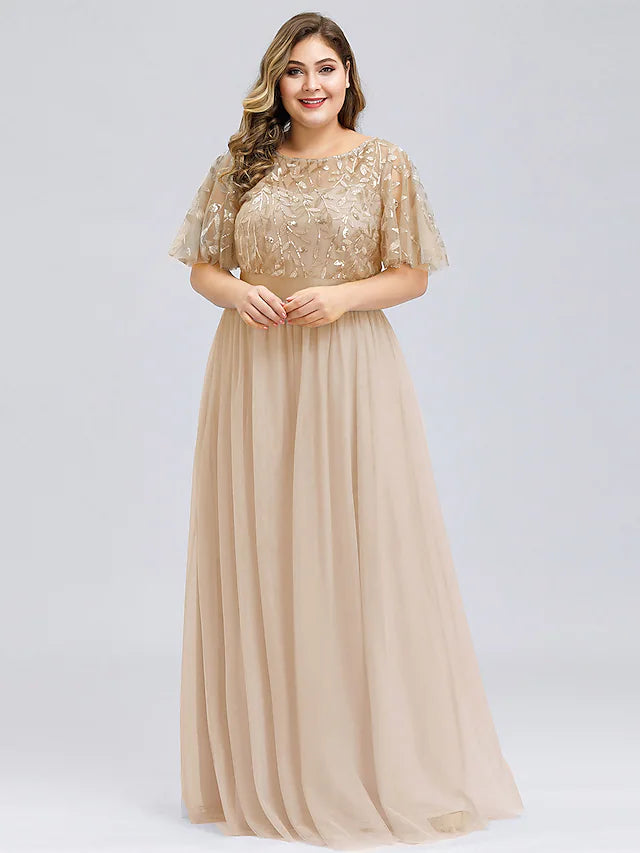 Chiffon wedding guest dress with a flattering silhouette and elegant details.