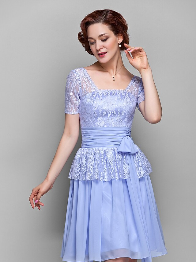 Model wearing the elegant A-line dress.