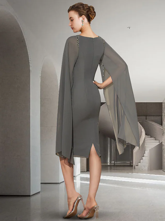 Back view of the elegant Mother of the Bride dress.