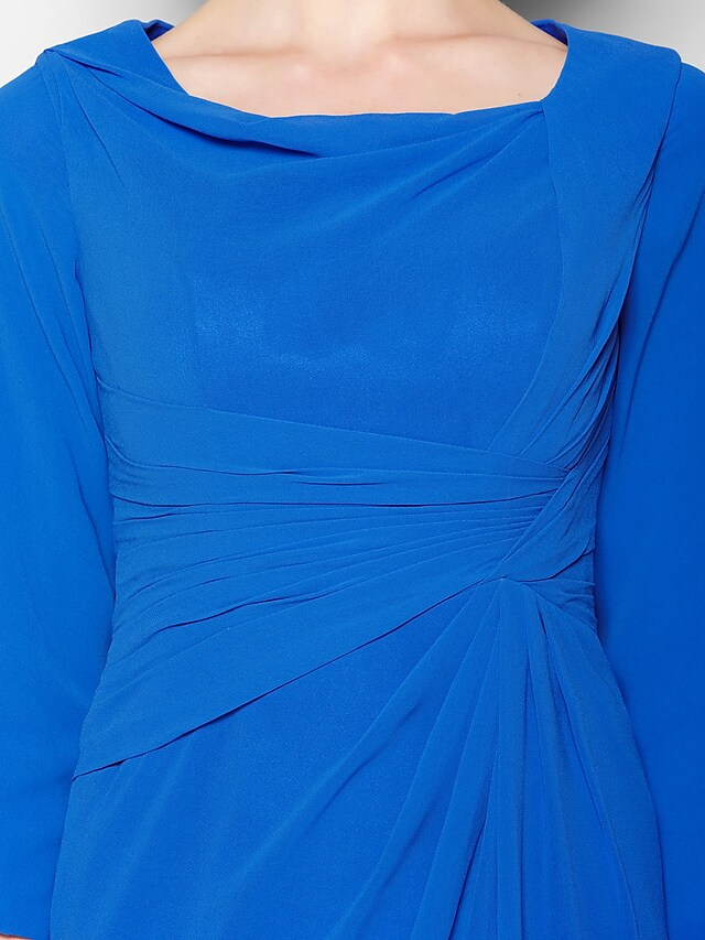 Fabric detail of the elegant chiffon dress.
