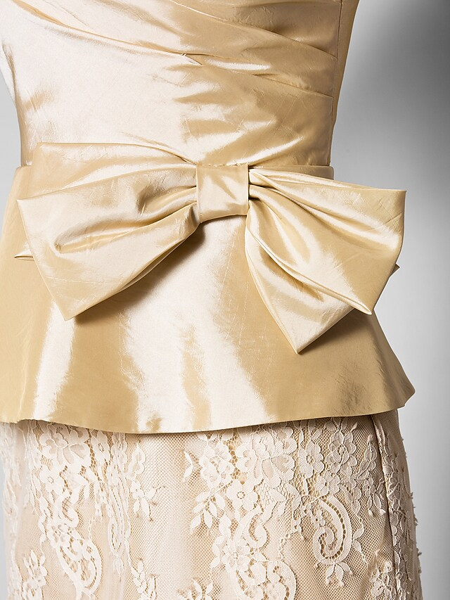 Full length view of the Mother of the Bride dress with elegant silhouette.