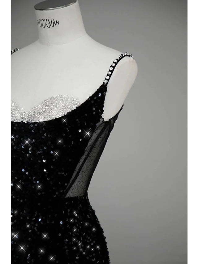 Close-up of the sparkling sequin and crystal embellishments on the gown.