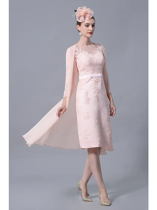 Back view of the elegant plus size Mother of the Bride dress.