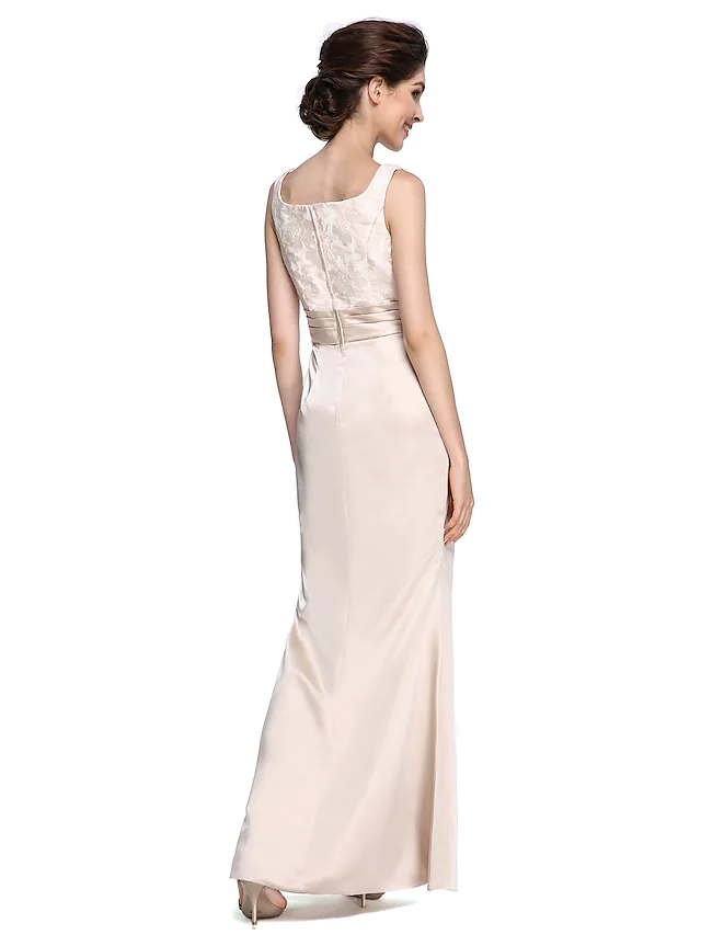 Detail of lace ruched design on the elegant dress.