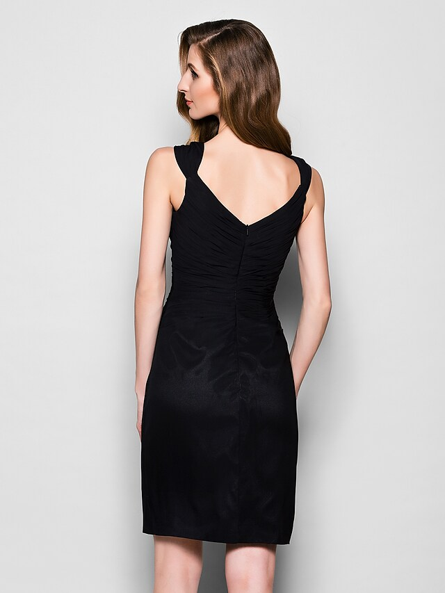 Mother of the Bride dress in chiffon with crystal straps.