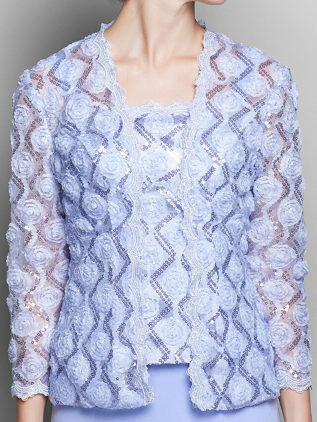 Detail of the chiffon bodice and matching wrap.