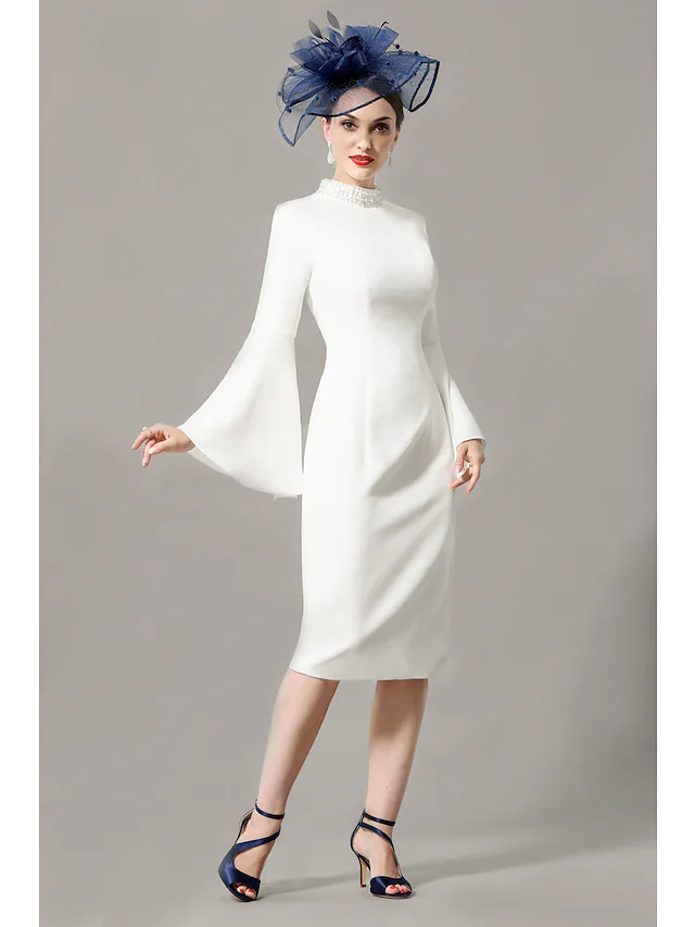 Back view of the 3/4 sleeve jersey dress.