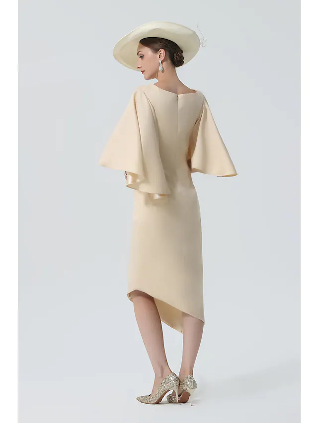 Tiered Mother of the Bride dress, back view.