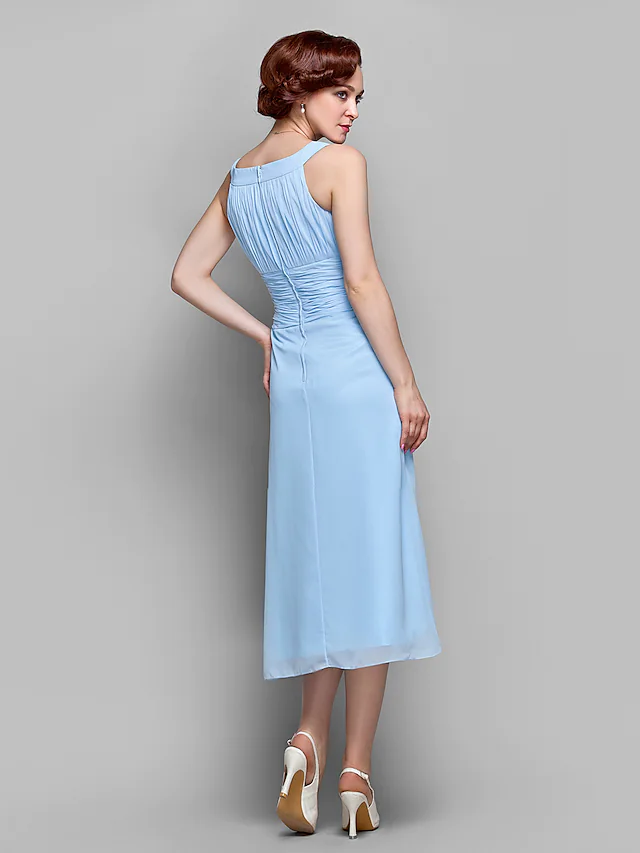 Close-up of the ruched draping on the dress.