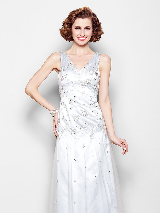 Back view of the elegant Mother of the Bride gown.
