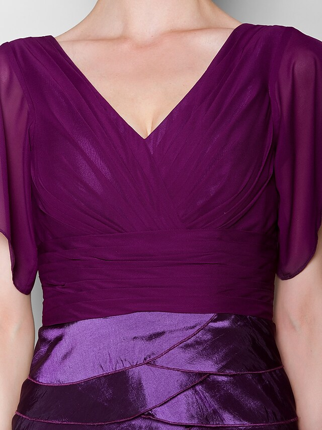 Full view of Mother of the Bride dress with criss-cross back.