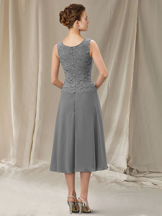 Close-up of sequin and lace detail on the elegant two-piece dress.