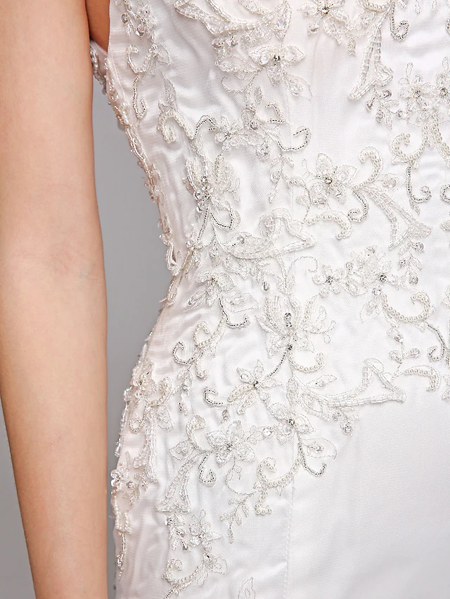 Brautkleider Neckholder Spitze über Tüll Normale Träger Sexy Illusion Detail Rückenfrei