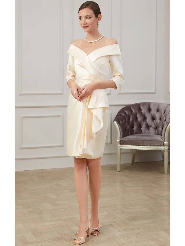 Front view of a plus size formal dress with a flattering silhouette.