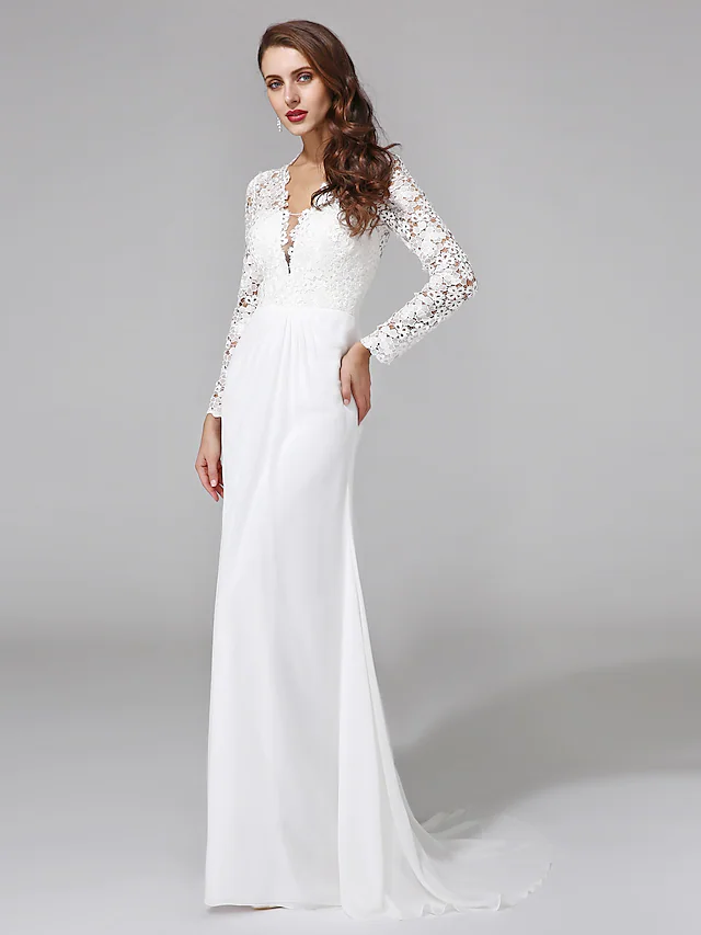 Full length view of the romantic wedding dress.