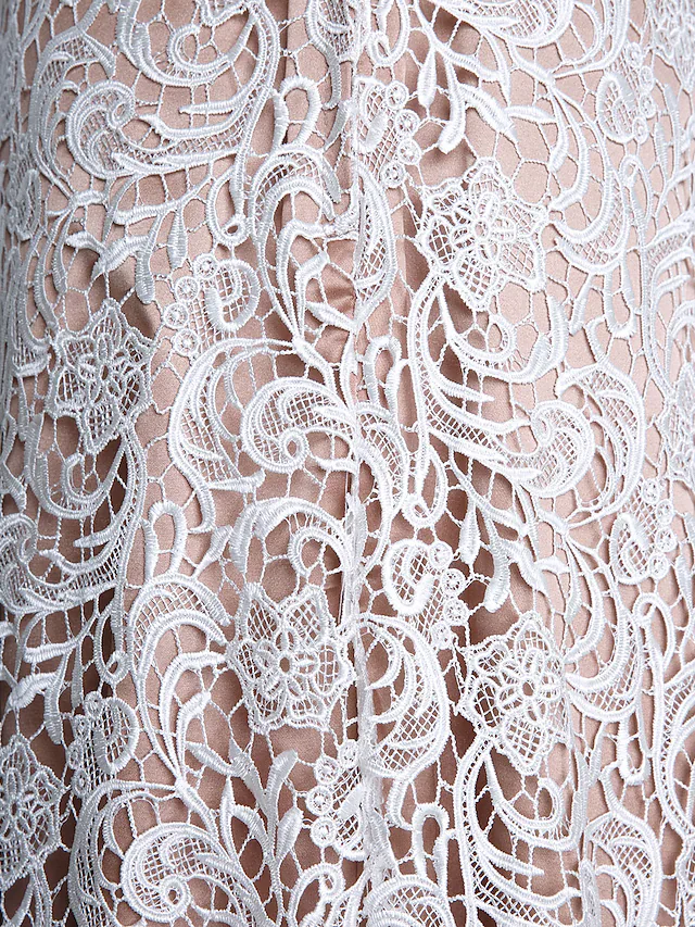 Mother of the Bride Dress Convertible Dress Straps  Lace Charmeuse  Length Sleeve with Lace Ruched