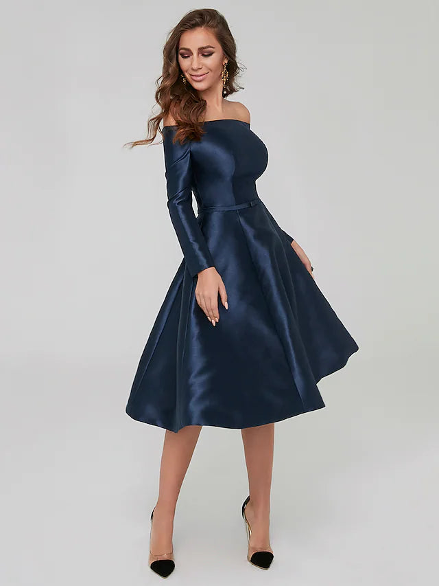 A-Line Special Occasion Dresses Party Dress Wedding Guest Knee Length BL Dress A-Line Special Occasion Dresses Party Dress Wedding Guest Knee Length BL Dress
