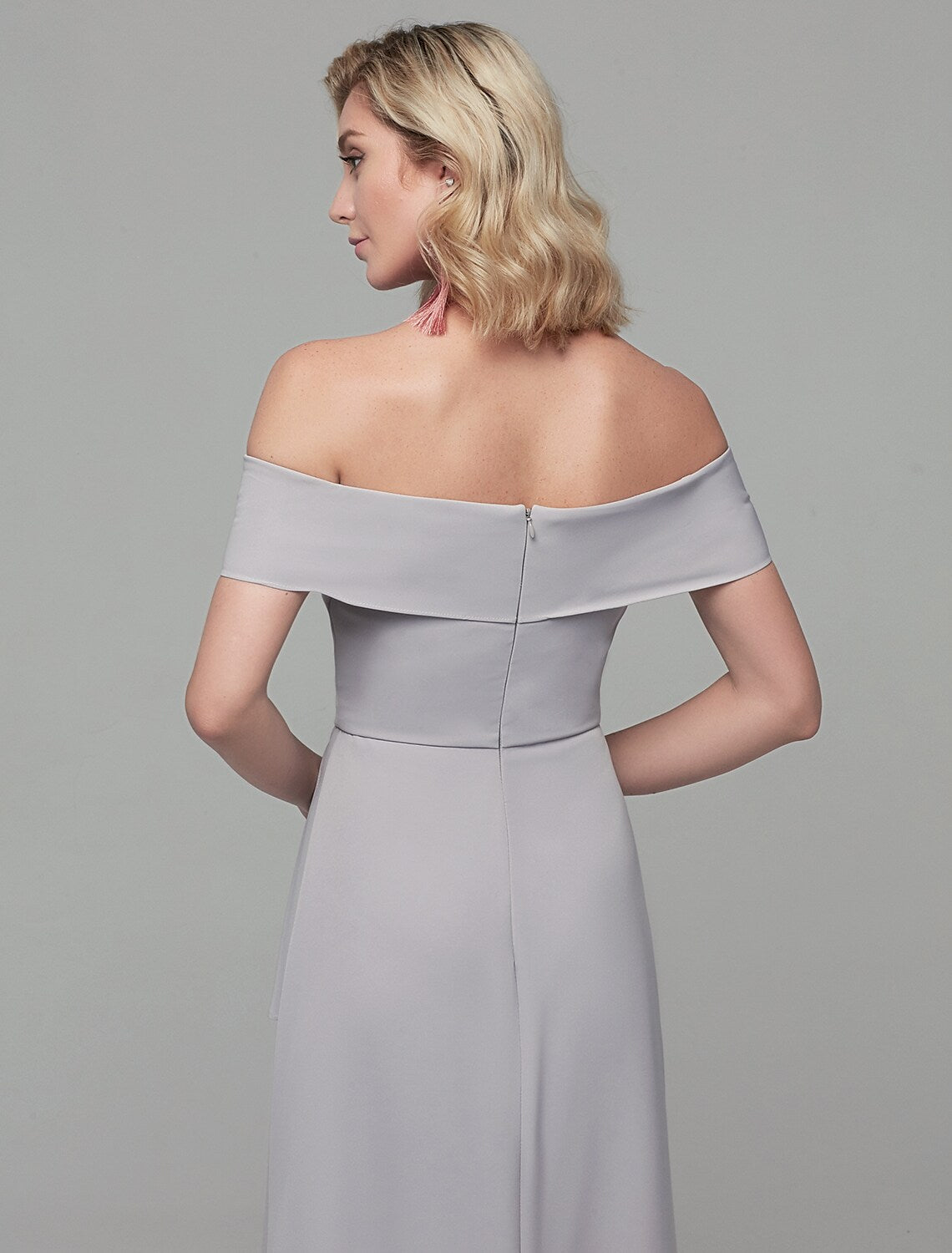 Sheath / Column Special Occasion Dresses Elegant & Luxurious Dress Wedding Guest Floor Length Short Sleeve Off Shoulder Spandex with Rhinestone Split Front