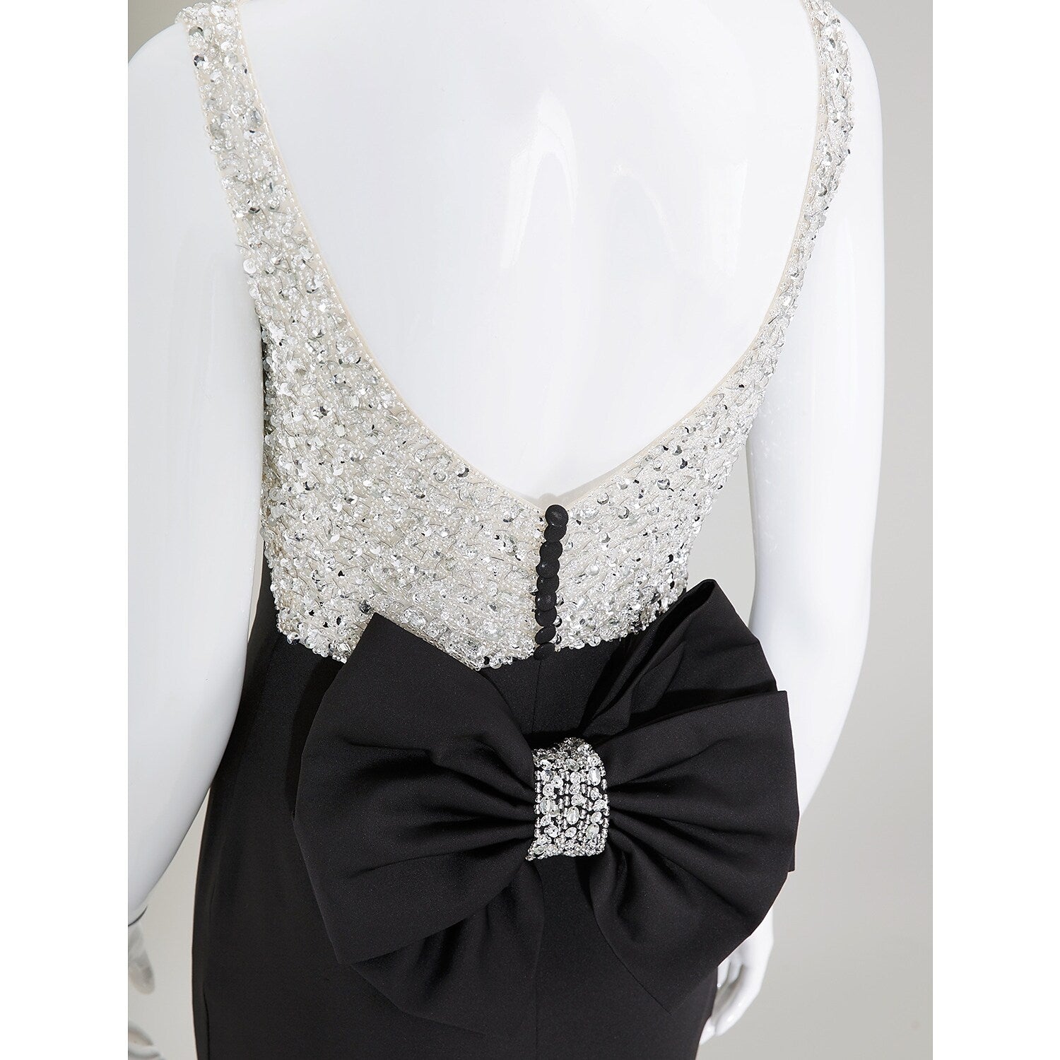 Mermaid / Trumpet Sparkle & Shine Formal Evening Dress Scoop Neck Sleeveless Court Train Jersey with Bow(s) Beading